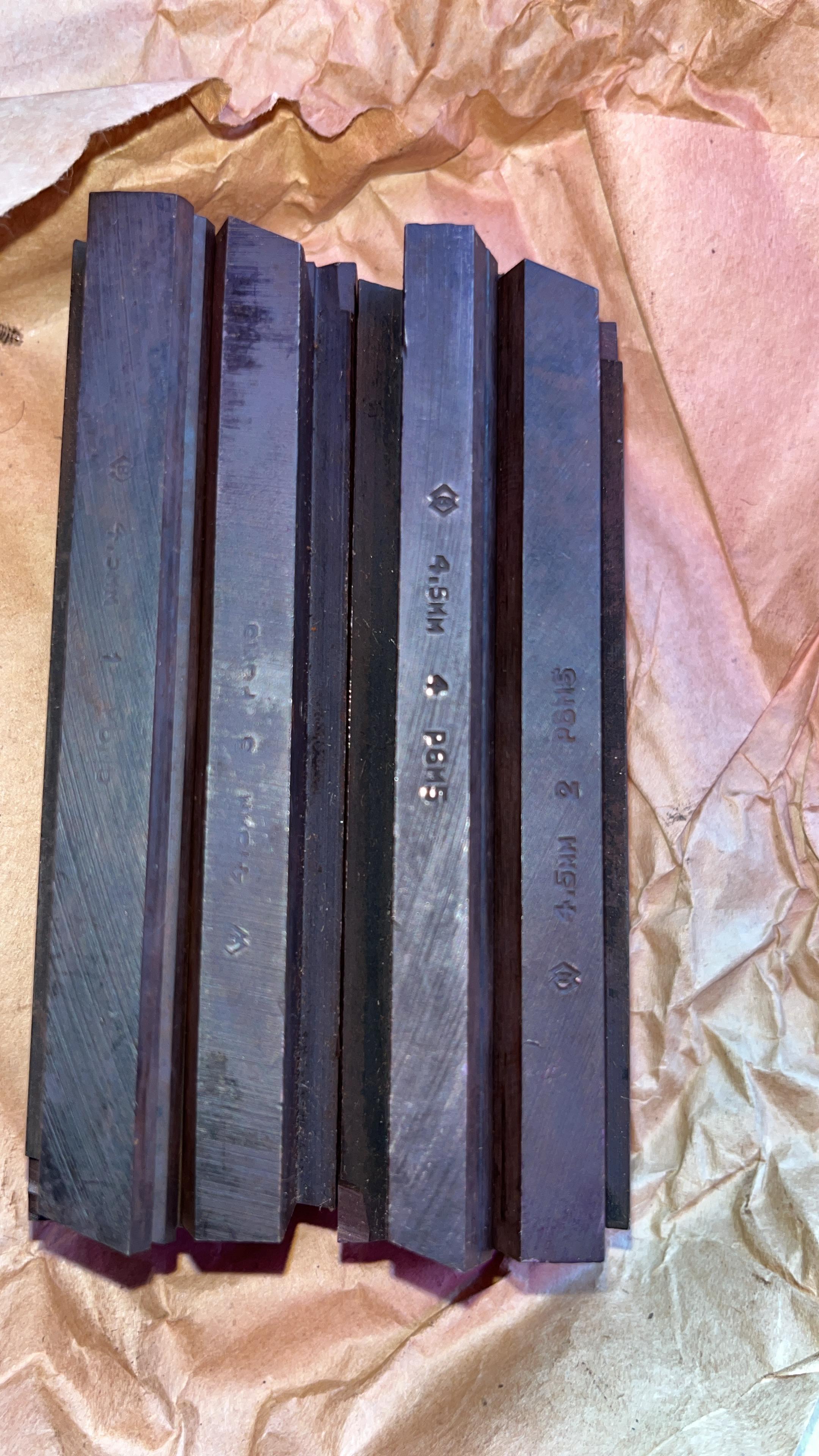 Гребенки резьбонарезные плоские (компл. из 4-х штук), ГОСТ 2287-88